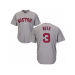 Men's Majestic Boston Red Sox #3 Babe Ruth Replica Grey Road Cool Base MLB Jersey