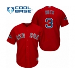 Men's Majestic Boston Red Sox #3 Babe Ruth Replica Red Alternate Home Cool Base 2018 World Series Champions MLB Jersey