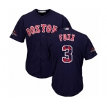 Men's Majestic Boston Red Sox #3 Jimmie Foxx Authentic Navy Blue Team Logo Fashion Cool Base 2018 World Series Champions MLB Jersey