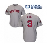 Men's Majestic Boston Red Sox #3 Jimmie Foxx Replica Grey Road Cool Base 2018 World Series Champions MLB Jersey