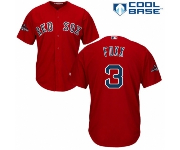 Men's Majestic Boston Red Sox #3 Jimmie Foxx Replica Red Alternate Home Cool Base 2018 World Series Champions MLB Jersey