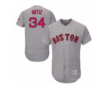 Men's Majestic Boston Red Sox #34 David Ortiz Grey Flexbase Authentic Collection MLB Jersey