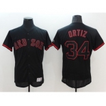 Men's Majestic Boston Red Sox #34 David Ortiz Lights Out Black Flexbase Authentic Collection MLB Jersey