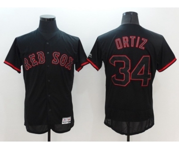 Men's Majestic Boston Red Sox #34 David Ortiz Lights Out Black Flexbase Authentic Collection MLB Jersey