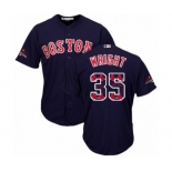 Men's Majestic Boston Red Sox #35 Steven Wright Authentic Navy Blue Team Logo Fashion Cool Base 2018 World Series Champions MLB Jersey