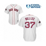 Men's Majestic Boston Red Sox #37 Bill Lee Replica White Home Cool Base 2018 World Series Champions MLB Jersey