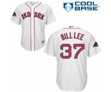 Men's Majestic Boston Red Sox #37 Bill Lee Replica White Home Cool Base 2018 World Series Champions MLB Jersey