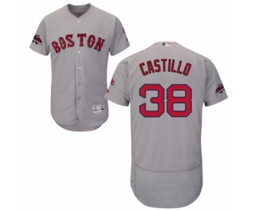 Men's Majestic Boston Red Sox #38 Rusney Castillo Grey Road Flex Base Authentic Collection 2018 World Series Champions MLB Jersey