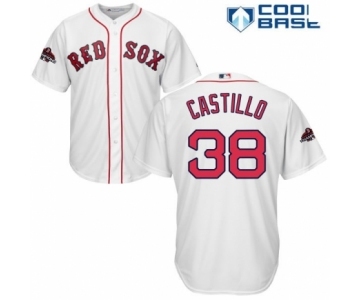 Men's Majestic Boston Red Sox #38 Rusney Castillo Replica White Home Cool Base 2018 World Series Champions MLB Jersey