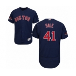 Men's Majestic Boston Red Sox #41 Chris Sale Navy Blue Alternate Flex Base Authentic Collection 2018 World Series Champions MLB Jersey