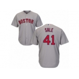 Men's Majestic Boston Red Sox #41 Chris Sale Replica Grey Road Cool Base MLB Jersey