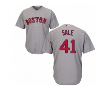 Men's Majestic Boston Red Sox #41 Chris Sale Replica Grey Road Cool Base MLB Jersey