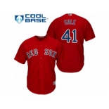 Men's Majestic Boston Red Sox #41 Chris Sale Replica Red Alternate Home Cool Base MLB Jersey