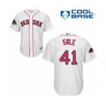 Men's Majestic Boston Red Sox #41 Chris Sale Replica White Home Cool Base 2018 World Series Champions MLB Jersey