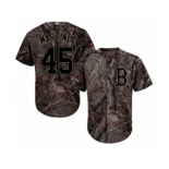 Men's Majestic Boston Red Sox #45 Pedro Martinez Authentic Camo Realtree Collection Flex Base 2018 World Series Champions MLB Jersey