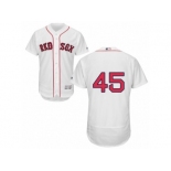 Men's Majestic Boston Red Sox #45 Pedro Martinez White Flexbase Authentic Collection MLB Jersey