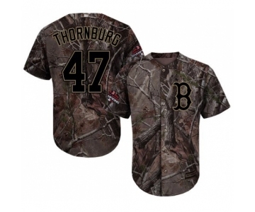 Men's Majestic Boston Red Sox #47 Tyler Thornburg Authentic Camo Realtree Collection Flex Base 2018 World Series Champions MLB Jersey