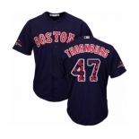 Men's Majestic Boston Red Sox #47 Tyler Thornburg Authentic Navy Blue Team Logo Fashion Cool Base 2018 World Series Champions MLB Jersey