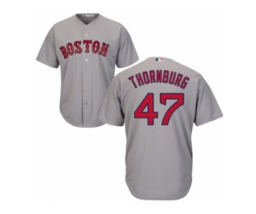 Men's Majestic Boston Red Sox #47 Tyler Thornburg Replica Grey Road Cool Base MLB Jersey