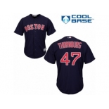 Men's Majestic Boston Red Sox #47 Tyler Thornburg Replica Navy Blue Alternate Road Cool Base MLB Jersey