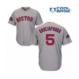 Men's Majestic Boston Red Sox #5 Nomar Garciaparra Replica Grey Road Cool Base 2018 World Series Champions MLB Jersey