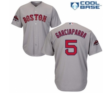 Men's Majestic Boston Red Sox #5 Nomar Garciaparra Replica Grey Road Cool Base 2018 World Series Champions MLB Jersey