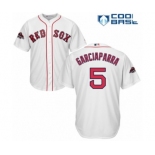 Men's Majestic Boston Red Sox #5 Nomar Garciaparra Replica White Home Cool Base 2018 World Series Champions MLB Jersey