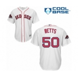 Men's Majestic Boston Red Sox #50 Mookie Betts Replica White Home Cool Base 2018 World Series Champions MLB Jersey