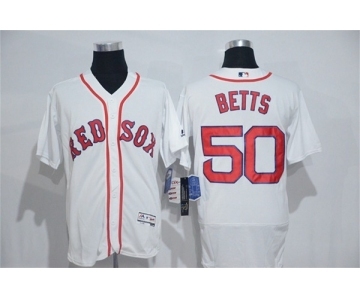 Men's Majestic Boston Red Sox #50 Mookie Betts White Flexbase Authentic Collection MLB Jersey