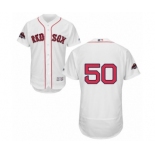 Men's Majestic Boston Red Sox #50 Mookie Betts White Home Flex Base Authentic Collection 2018 World Series Champions MLB Jersey