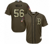 Men's Majestic Boston Red Sox #56 Joe Kelly Authentic Green Salute to Service 2018 World Series Champions MLB Jersey