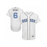 Men's Majestic Boston Red Sox #6 Johnny Pesky Authentic White 2016 Father's Day Fashion Flex Base MLB Jersey