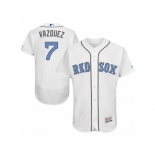 Men's Majestic Boston Red Sox #7 Christian Vazquez Authentic White 2016 Father's Day Fashion Flex Base MLB Jersey