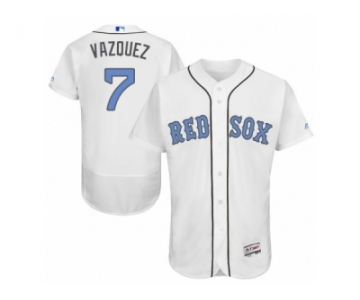 Men's Majestic Boston Red Sox #7 Christian Vazquez Authentic White 2016 Father's Day Fashion Flex Base MLB Jersey