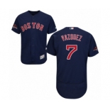 Men's Majestic Boston Red Sox #7 Christian Vazquez Navy Blue Alternate Flex Base Authentic Collection 2018 World Series Champions MLB Jersey