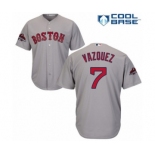 Men's Majestic Boston Red Sox #7 Christian Vazquez Replica Grey Road Cool Base 2018 World Series Champions MLB Jersey