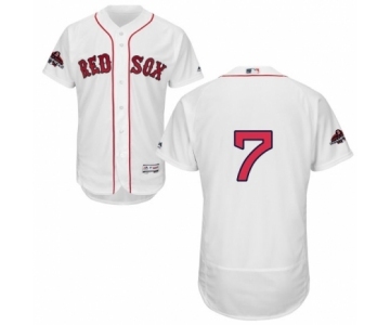 Men's Majestic Boston Red Sox #7 Christian Vazquez White Home Flex Base Authentic Collection 2018 World Series Champions MLB Jersey