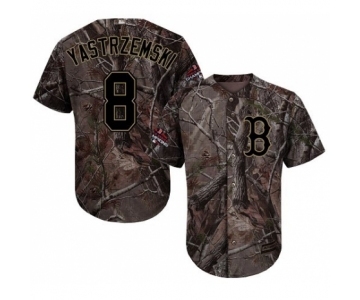 Men's Majestic Boston Red Sox #8 Carl Yastrzemski Authentic Camo Realtree Collection Flex Base 2018 World Series Champions MLB Jersey