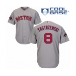 Men's Majestic Boston Red Sox #8 Carl Yastrzemski Replica Grey Road Cool Base 2018 World Series Champions MLB Jersey