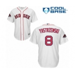 Men's Majestic Boston Red Sox #8 Carl Yastrzemski Replica White Home Cool Base 2018 World Series Champions MLB Jersey