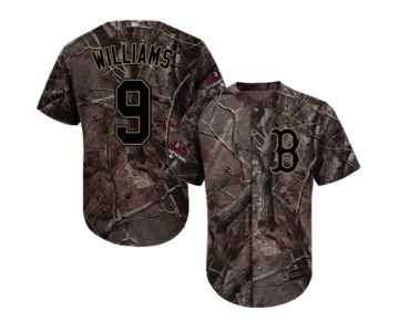 Men's Majestic Boston Red Sox #9 Ted Williams Authentic Camo Realtree Collection Flex Base 2018 World Series Champions MLB Jersey