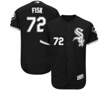 Men's Majestic Chicago White Sox #72 Carlton Fisk Black Flexbase Authentic Collection MLB Jersey