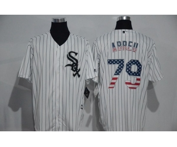 Men's Majestic Chicago White Sox #79 Jose Abreu White USA Flag Fashion MLB Jersey