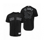 Men's Red Sox #57 Eduardo Rodriguez El Gualo Black 2019 Players' Weekend Authentic Jersey