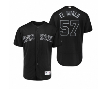 Men's Red Sox #57 Eduardo Rodriguez El Gualo Black 2019 Players' Weekend Authentic Jersey