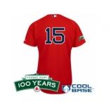 mlb jerseys boston red sox #15 dustin pedroia red(cool base 100th anniversary patch)