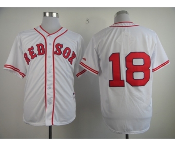 mlb jerseys boston red sox #18 victorino white[victorino][1936 m&n]