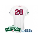 mlb jerseys boston red sox #28 adrian gonzalez white(cool base 100th anniversary patch)