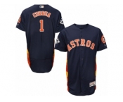 Houston Astros #1 Carlos Correa Authentic Navy Blue Alternate 2017 World Series Bound Flex Base MLB Jersey