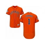 Houston Astros #1 Carlos Correa Authentic Orange Alternate 2017 World Series Bound Flex Base MLB Jersey